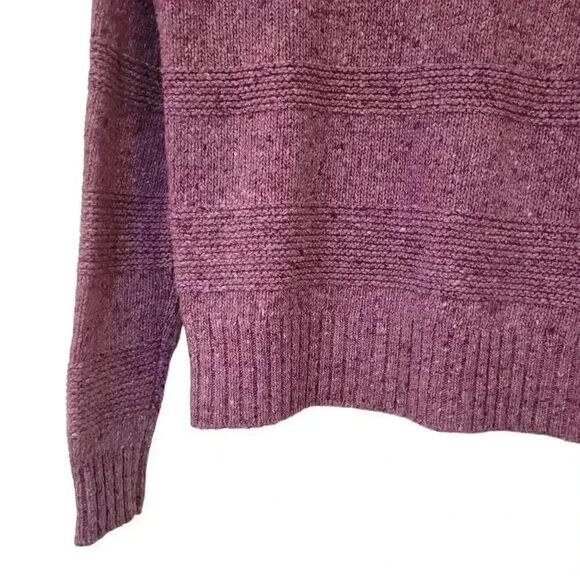 Banana Republic Women's Raspberry Heather Wool/Nylon/Acrylic Knit Crew Neck Long - Picture 3 of 11